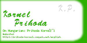 kornel prihoda business card
